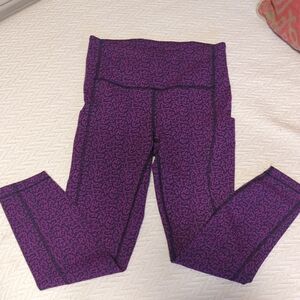 Athleta Purple and Pink Textured Leggings